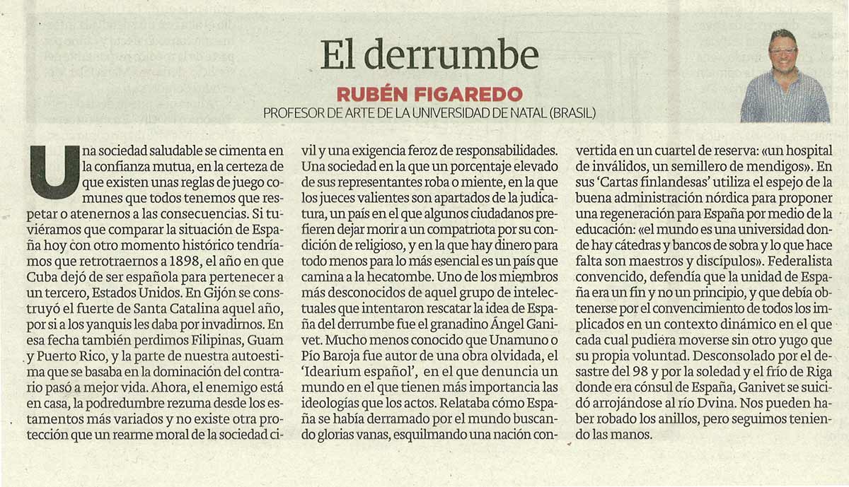 El derrumbe; - originariamente publicado en El Comercio, el 13.10.14. (Artículo escaneado de la versión imprenta en el periódico El Comercio.
