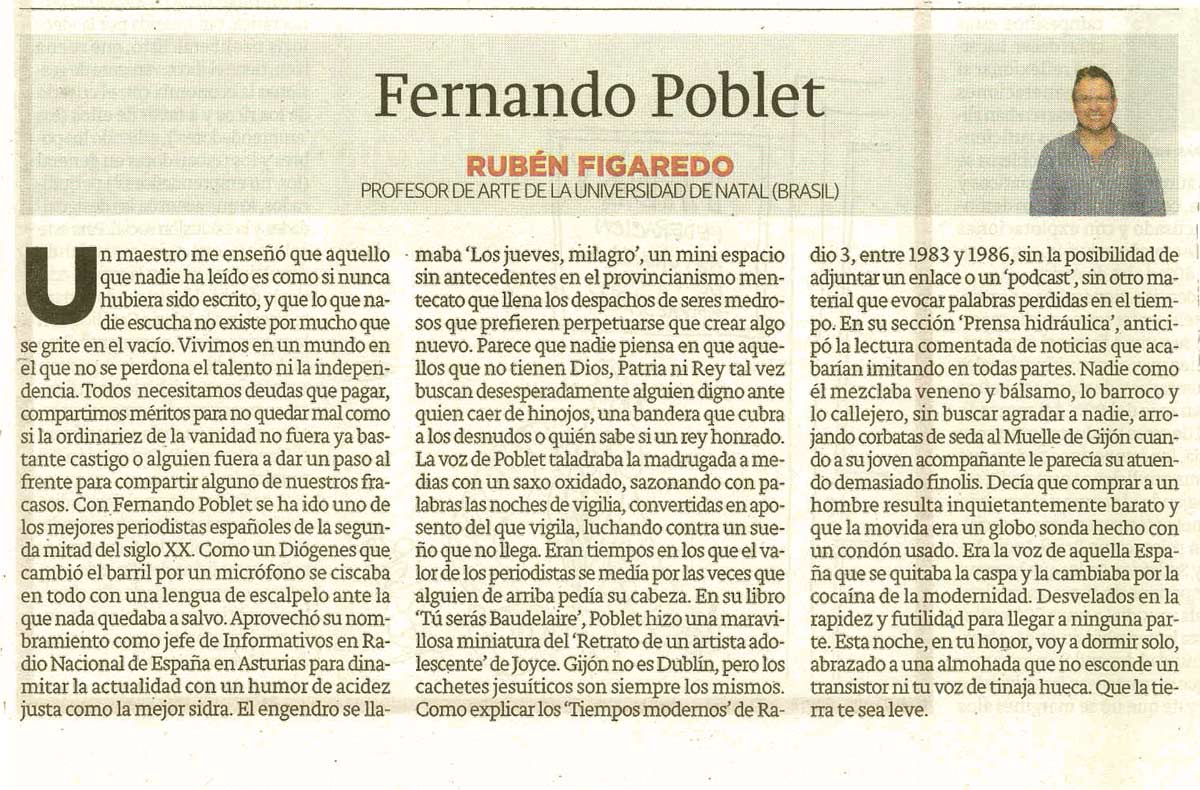 Fernando Poblet - originariamente publicado en El Comercio, el 17.06.13. (Artículo escaneado de la versión imprenta en el periódico El Comercio.