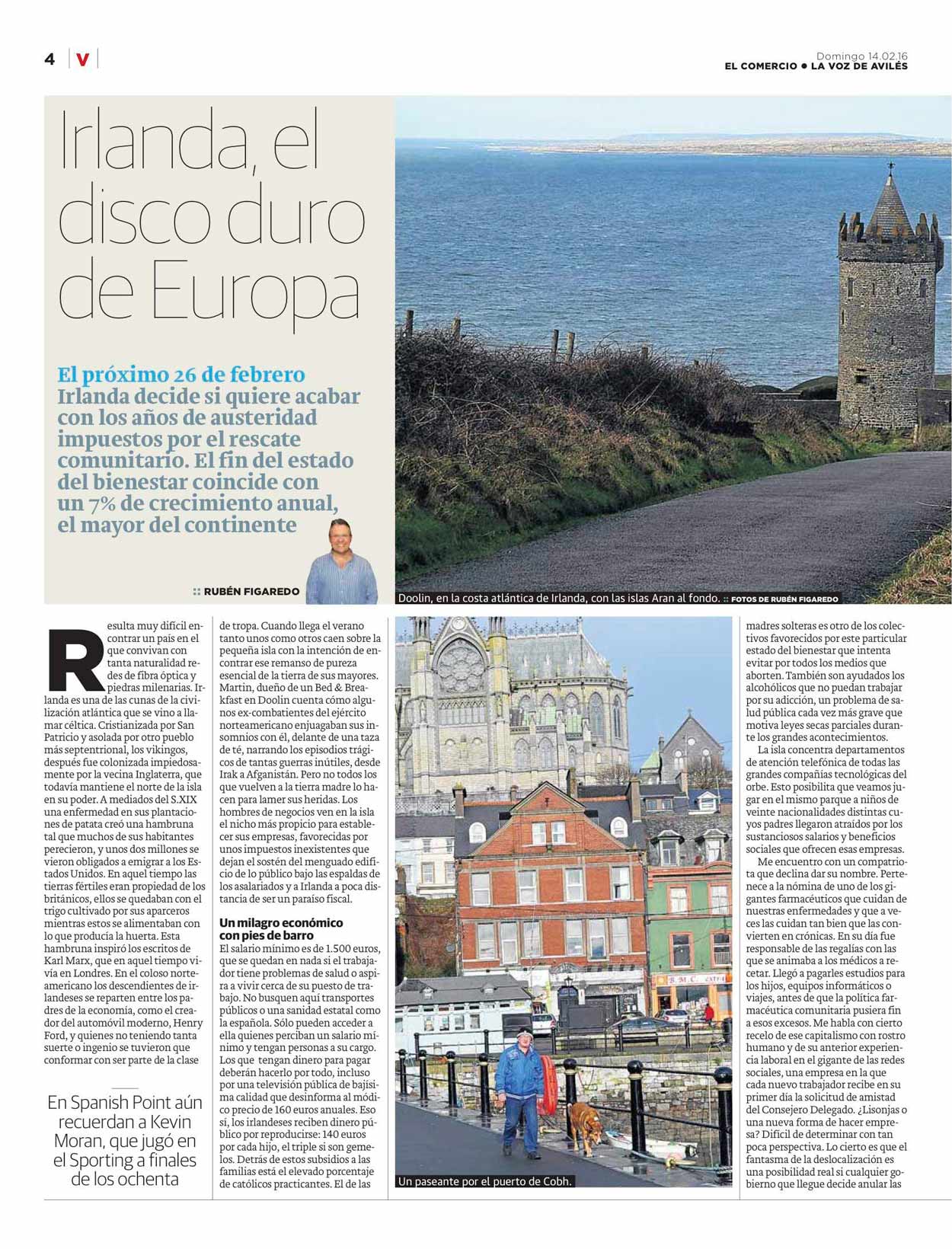 Irlanda, el disco duro de Europa; - originariamente publicado en El Comercio, el 14.02.16. (Del PDF del artículo en el periódico El Comercio.
